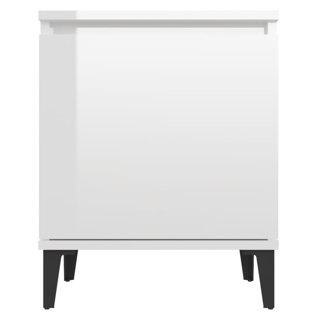 Nachtkastjes met metalen poten 40x30x50 cm hoogglans wit is nu te koop bij PeponiXL, paradijselijk wonen!
