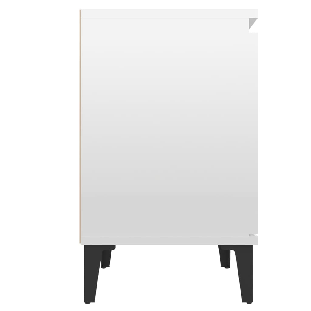 Nachtkastjes met metalen poten 40x30x50 cm hoogglans wit is nu te koop bij PeponiXL, paradijselijk wonen!