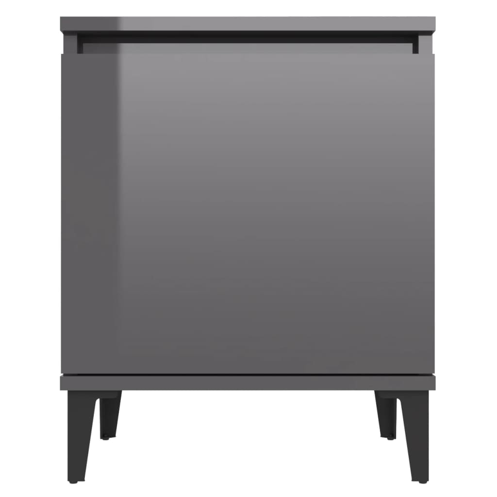 Nachtkastjes met metalen poten 40x30x50 cm hoogglans grijs is nu te koop bij PeponiXL, paradijselijk wonen!