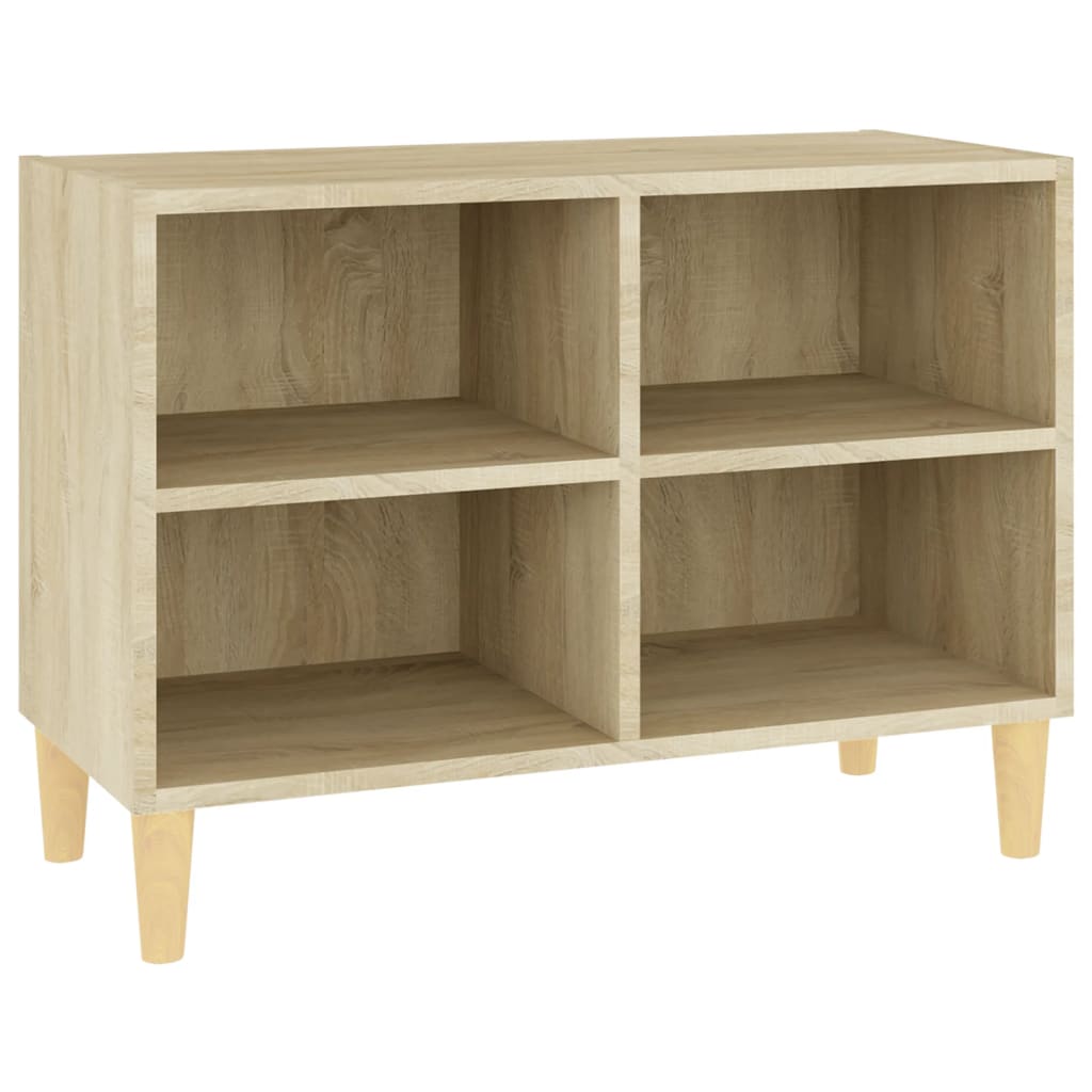 Tv-meubel met houten poten 69,5x30x50 cm sonoma eikenkleurig is nu te koop bij PeponiXL, paradijselijk wonen!