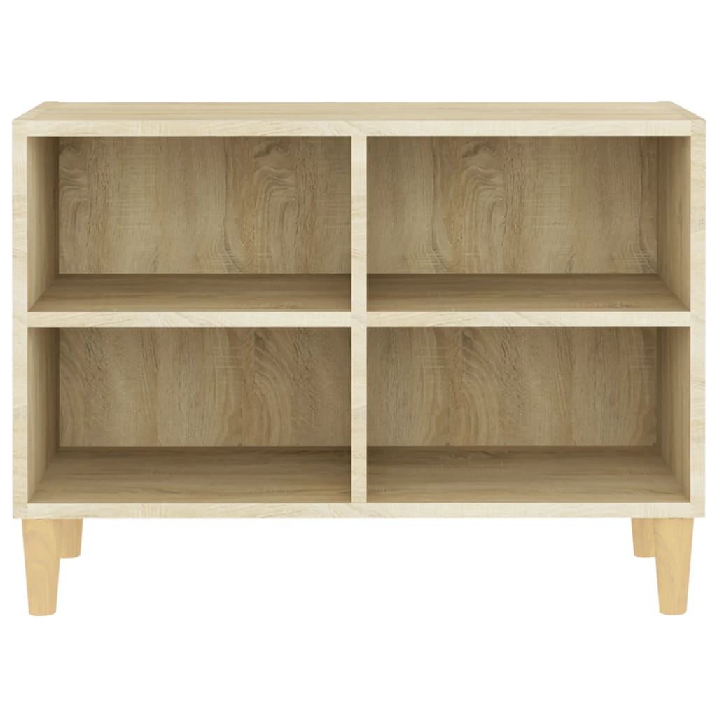 Tv-meubel met houten poten 69,5x30x50 cm sonoma eikenkleurig is nu te koop bij PeponiXL, paradijselijk wonen!