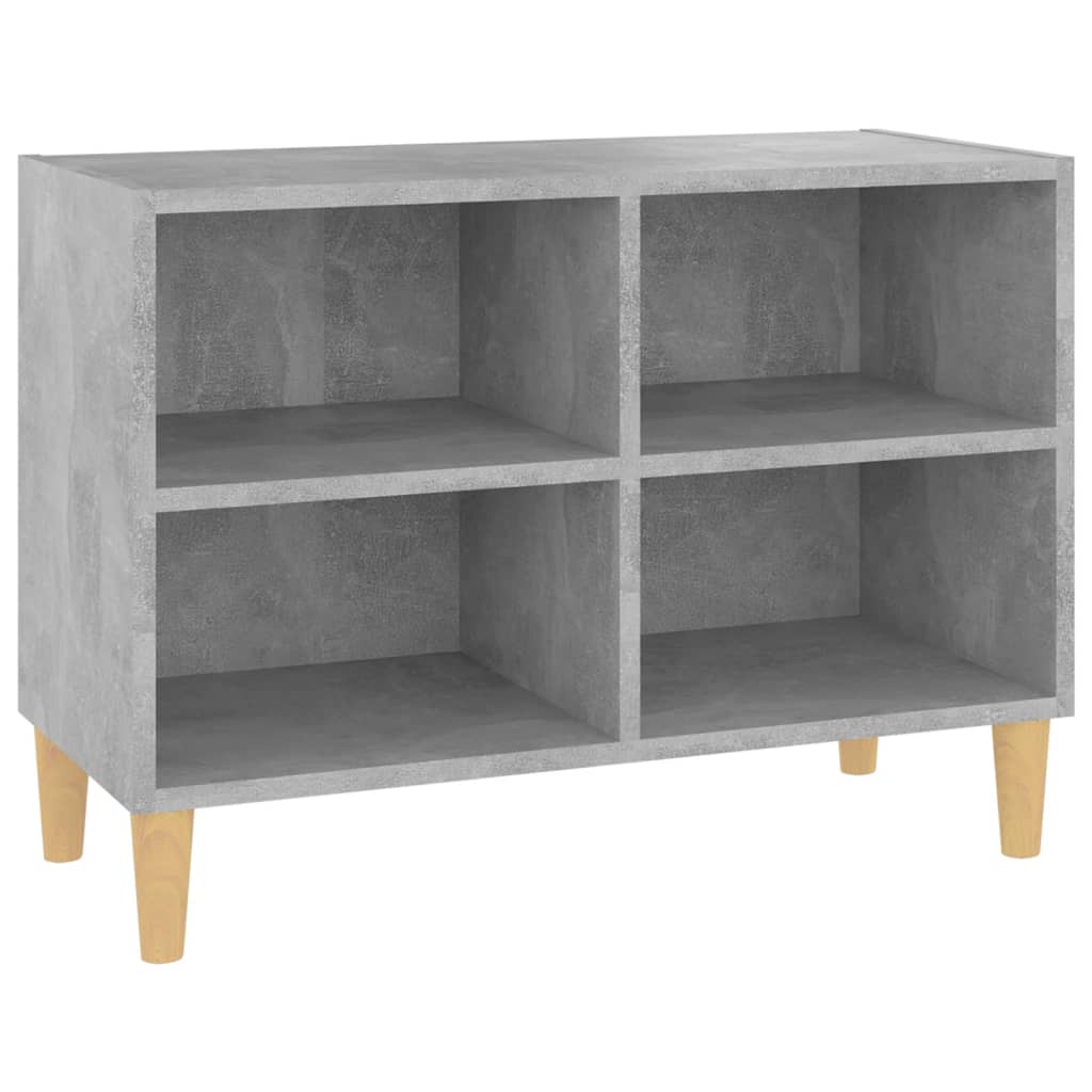 Tv-meubel met massief houten poten 69,5x30x50 cm betongrijs is nu te koop bij PeponiXL, paradijselijk wonen!
