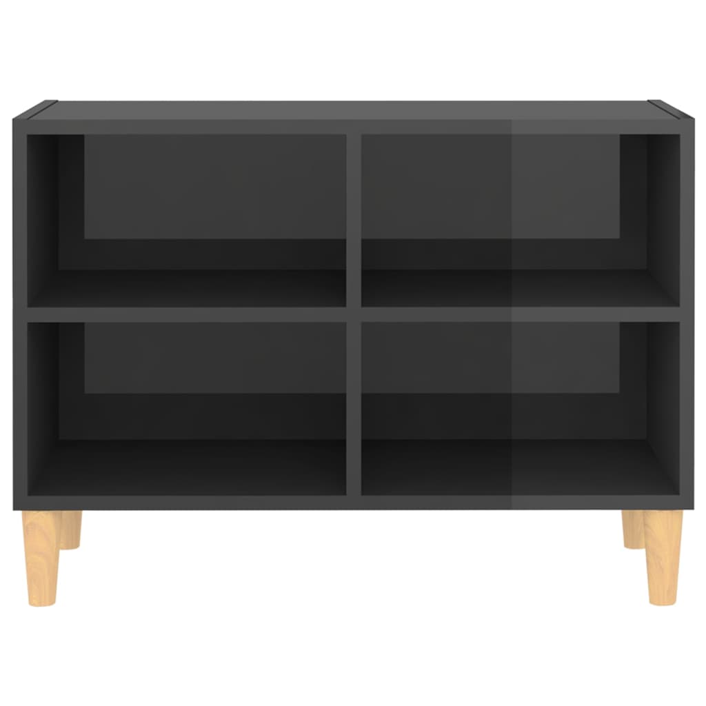 Tv-meubel met houten poten 69,5x30x50 cm hoogglans grijs is nu te koop bij PeponiXL, paradijselijk wonen!