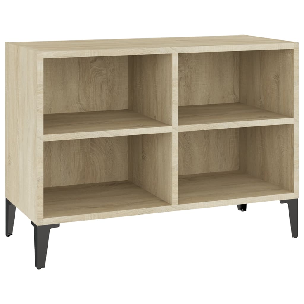 Tv-meubel met metalen poten 69,5x30x50 cm sonoma eikenkleurig is nu te koop bij PeponiXL, paradijselijk wonen!