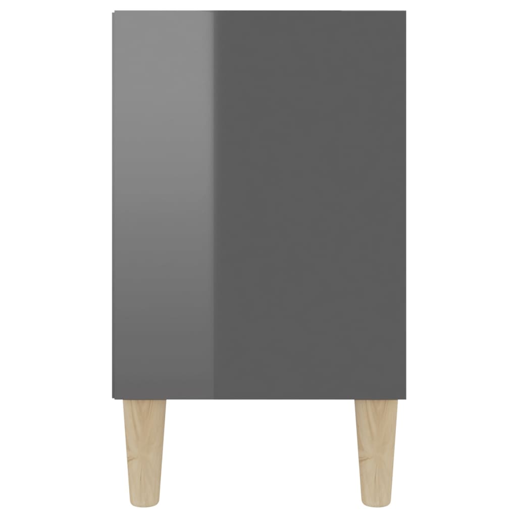 Tv-meubel met houten poten 103,5x30x50 cm hoogglans grijs is nu te koop bij PeponiXL, paradijselijk wonen!