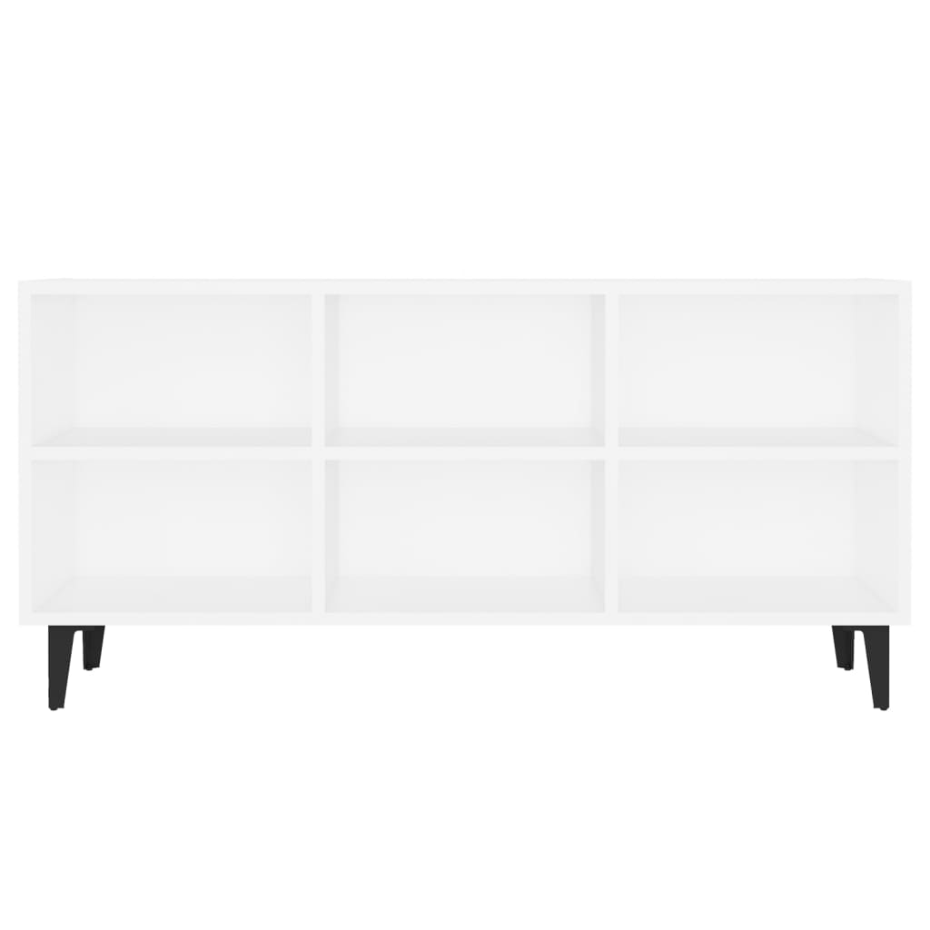 Tv-meubel met metalen poten 103,5x30x50 cm wit is nu te koop bij PeponiXL, paradijselijk wonen!