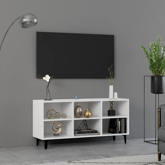 Tv-meubel met metalen poten 103,5x30x50 cm wit is nu te koop bij PeponiXL, paradijselijk wonen!