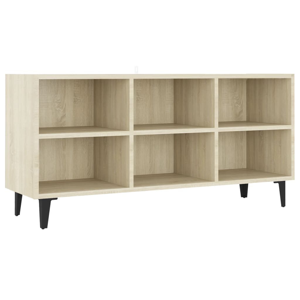 Tv-meubel met metalen poten 103,5x30x50 cm sonoma eikenkleurig is nu te koop bij PeponiXL, paradijselijk wonen!