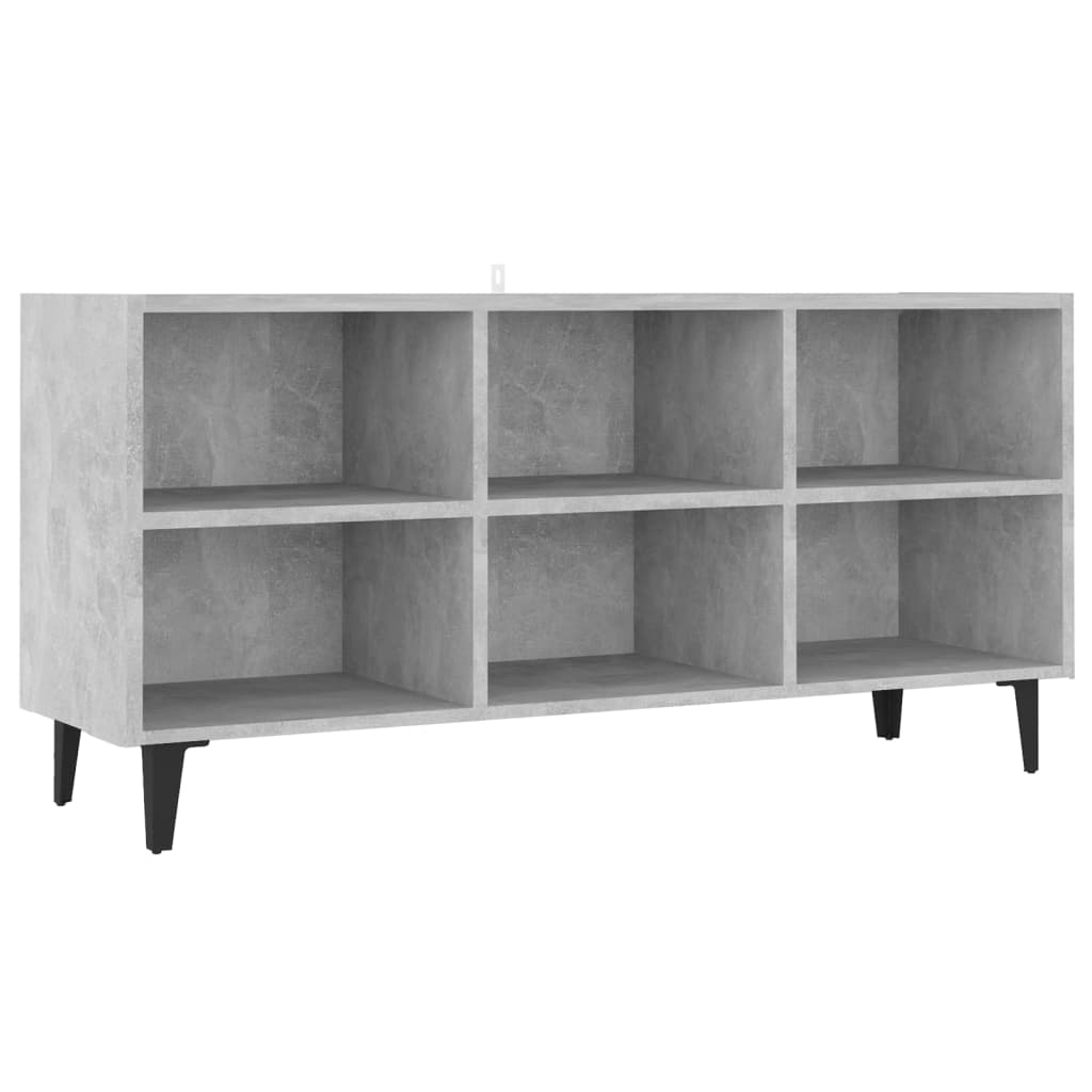 Tv-meubel met metalen poten 103,5x30x50 cm betongrijs is nu te koop bij PeponiXL, paradijselijk wonen!