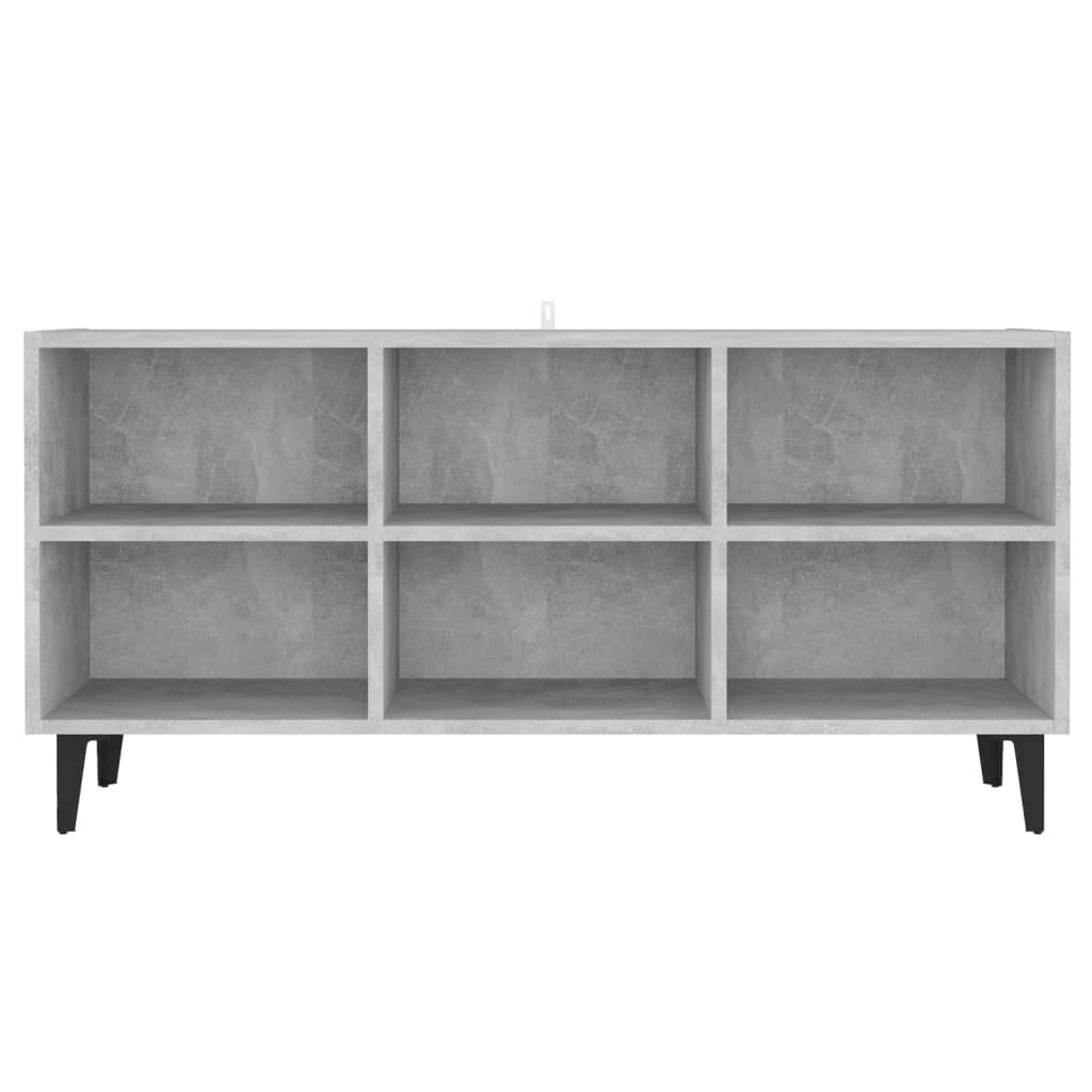 Tv-meubel met metalen poten 103,5x30x50 cm betongrijs is nu te koop bij PeponiXL, paradijselijk wonen!