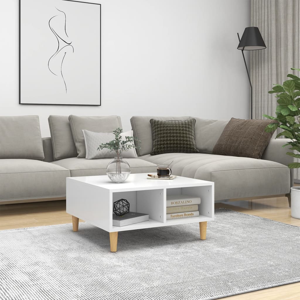 Salontafel 60x60x30 cm bewerkt hout wit is nu te koop bij PeponiXL, paradijselijk wonen!