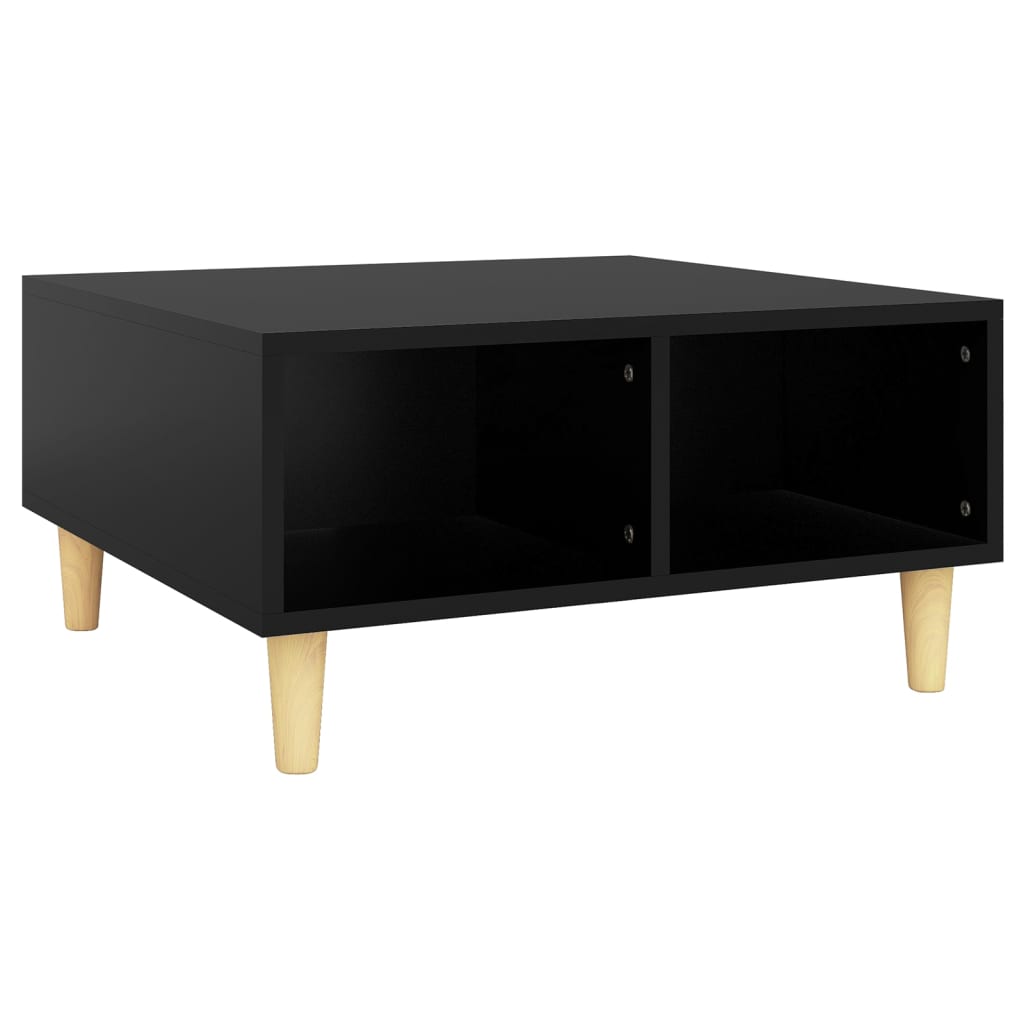 Salontafel 60x60x30 cm bewerkt hout zwart is nu te koop bij PeponiXL, paradijselijk wonen!