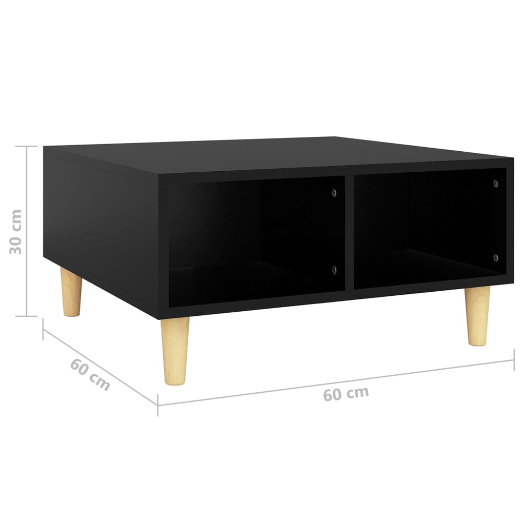 Salontafel 60x60x30 cm bewerkt hout zwart is nu te koop bij PeponiXL, paradijselijk wonen!