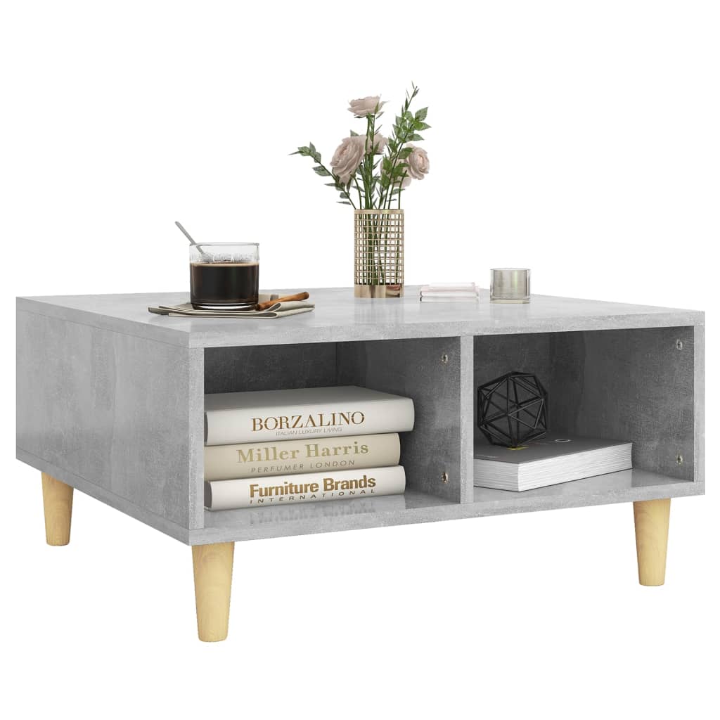 Salontafel 60x60x30 cm bewerkt hout betongrijs is nu te koop bij PeponiXL, paradijselijk wonen!