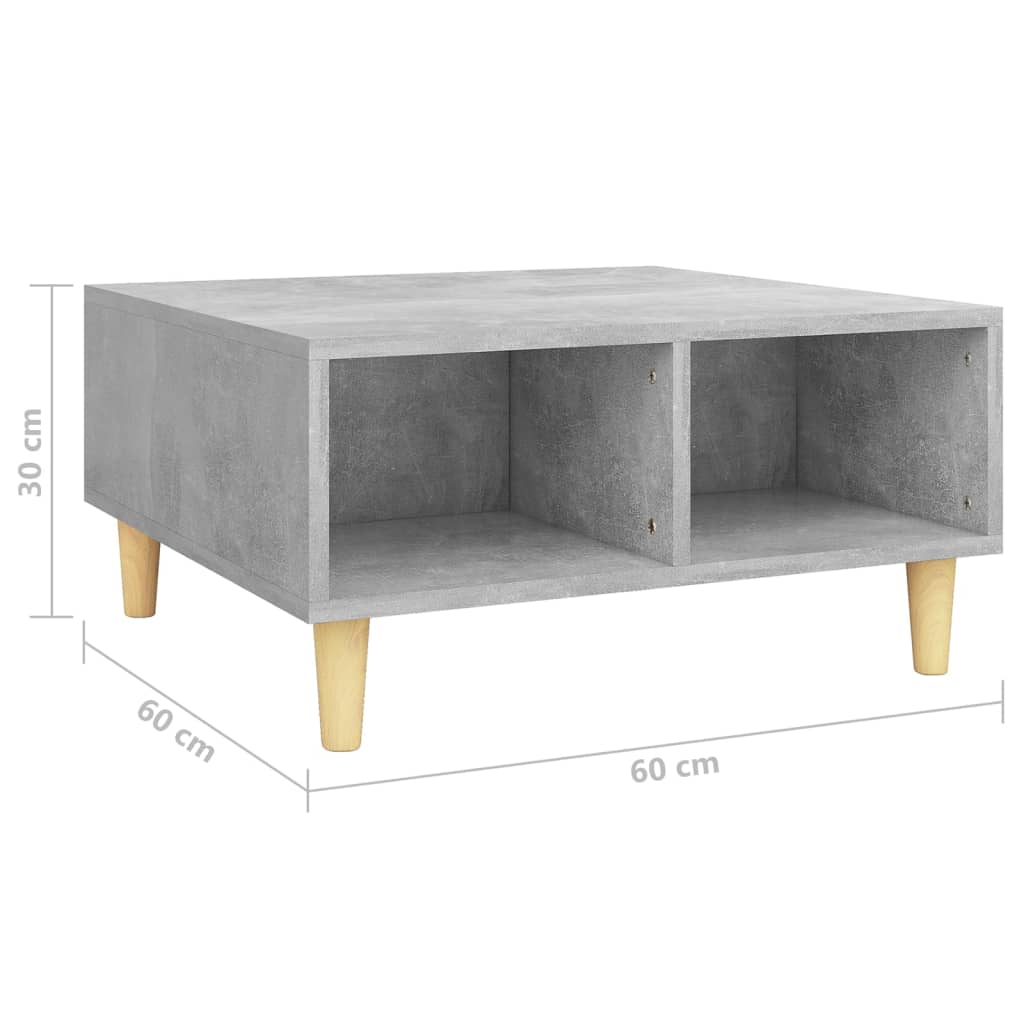 Salontafel 60x60x30 cm bewerkt hout betongrijs is nu te koop bij PeponiXL, paradijselijk wonen!
