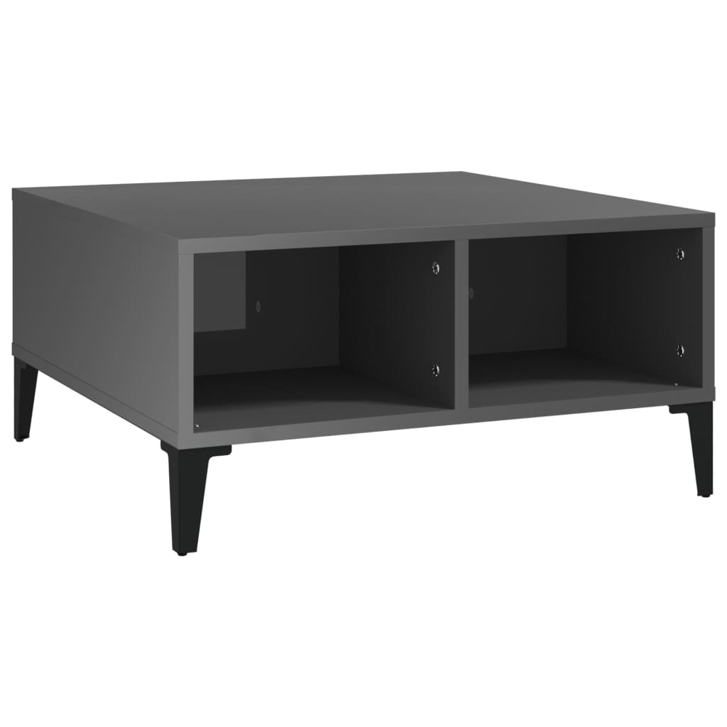 Salontafel 60x60x30 cm bewerkt hout hoogglans grijs is nu te koop bij PeponiXL, paradijselijk wonen!