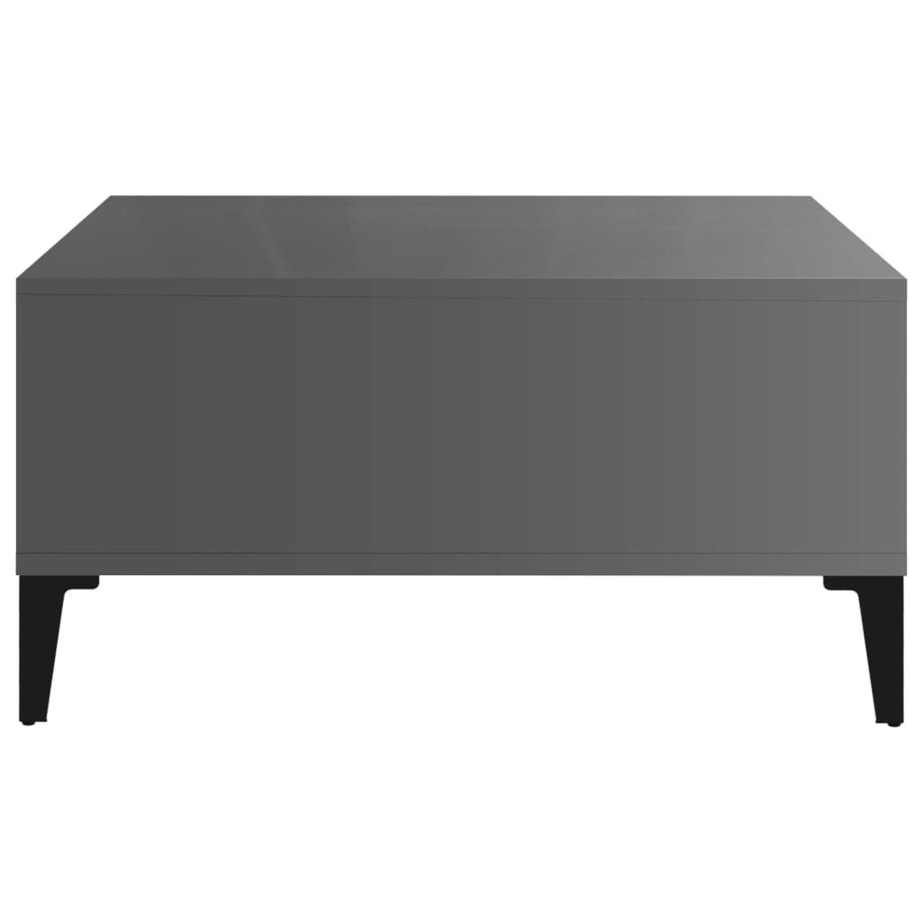 Salontafel 60x60x30 cm bewerkt hout hoogglans grijs is nu te koop bij PeponiXL, paradijselijk wonen!
