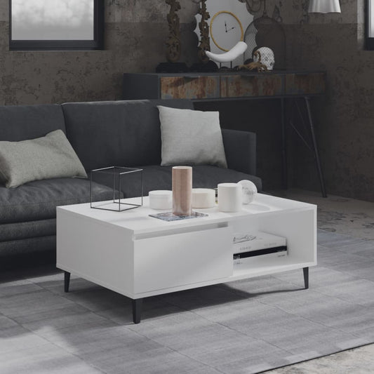 Salontafel 90x60x35 cm bewerkt hout wit is nu te koop bij PeponiXL, paradijselijk wonen!