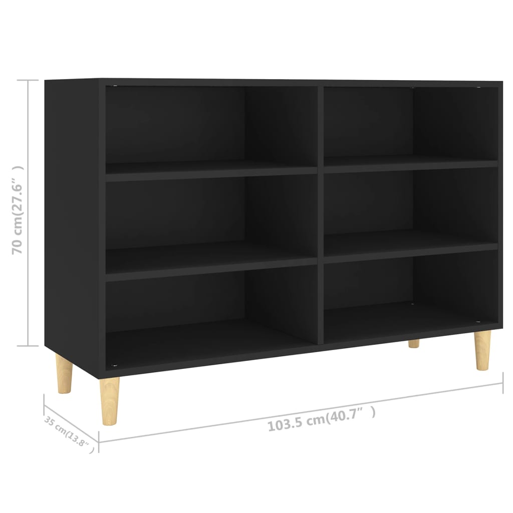Dressoir 103,5x35x70 cm bewerkt hout zwart is nu te koop bij PeponiXL, paradijselijk wonen!