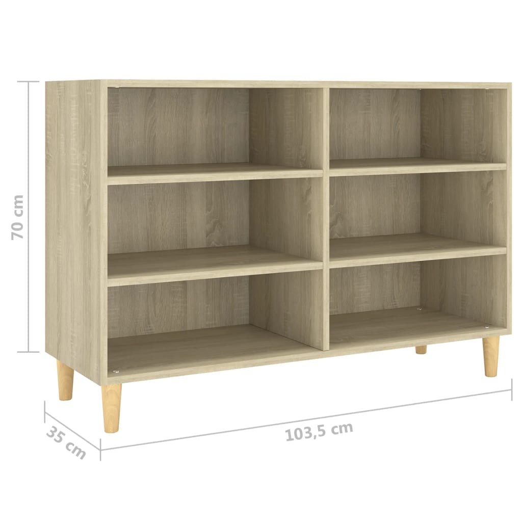 Dressoir 103,5x35x70 cm bewerkt hout sonoma eikenkleurig is nu te koop bij PeponiXL, paradijselijk wonen!