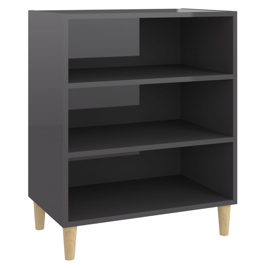 Dressoir 57x35x70 cm bewerkt hout hoogglans grijs is nu te koop bij PeponiXL, paradijselijk wonen!