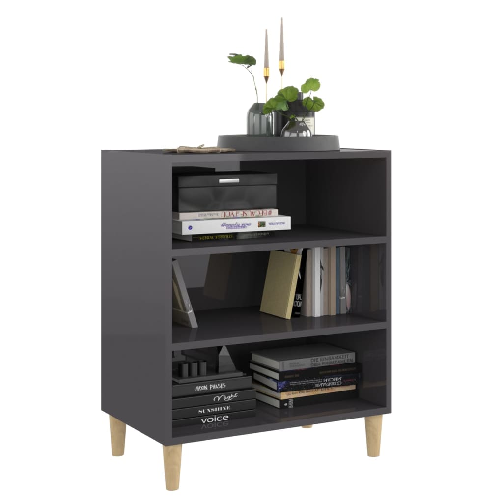 Dressoir 57x35x70 cm bewerkt hout hoogglans grijs is nu te koop bij PeponiXL, paradijselijk wonen!