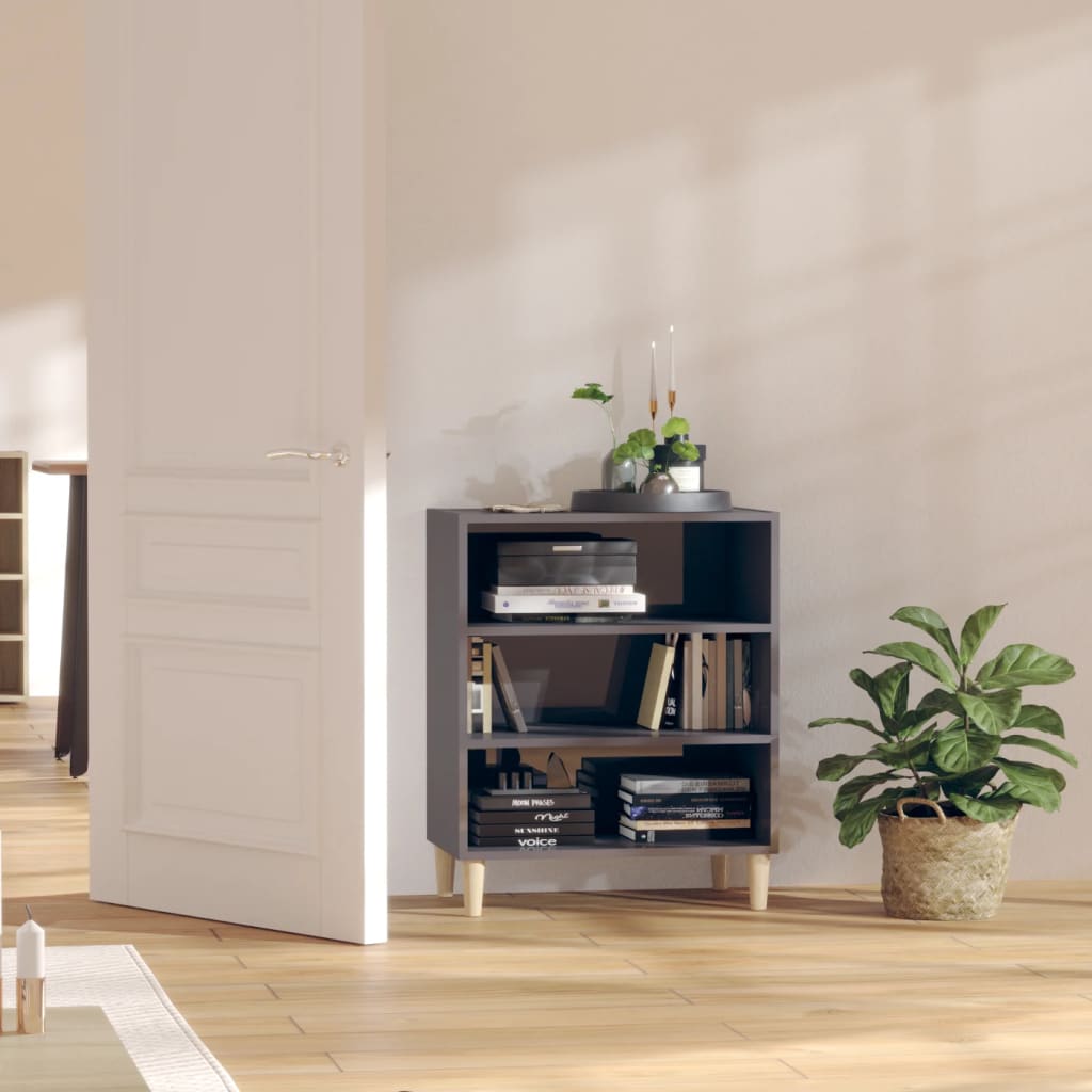 Dressoir 57x35x70 cm bewerkt hout hoogglans grijs is nu te koop bij PeponiXL, paradijselijk wonen!