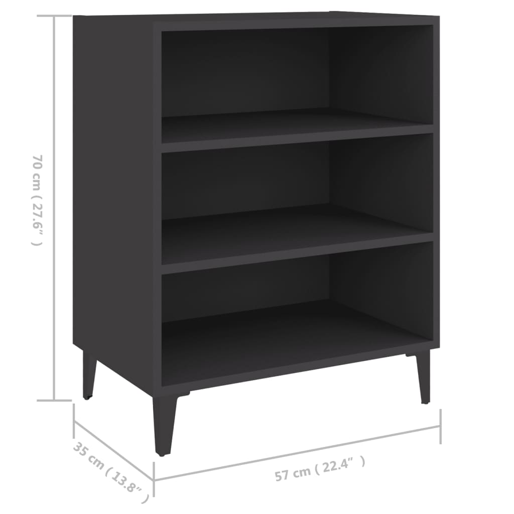 Dressoir 57x35x70 cm bewerkt hout grijs is nu te koop bij PeponiXL, paradijselijk wonen!