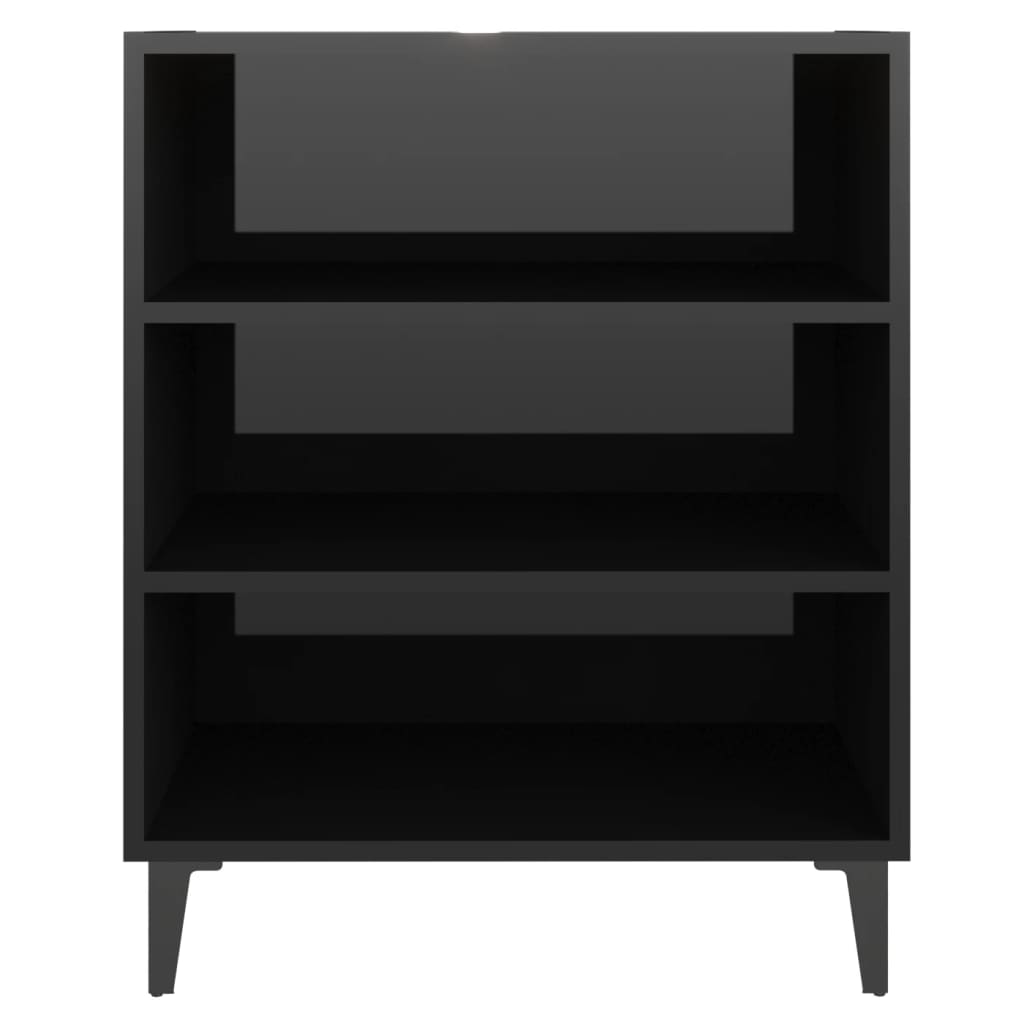 Dressoir 57x35x70 cm bewerkt hout hoogglans zwart is nu te koop bij PeponiXL, paradijselijk wonen!