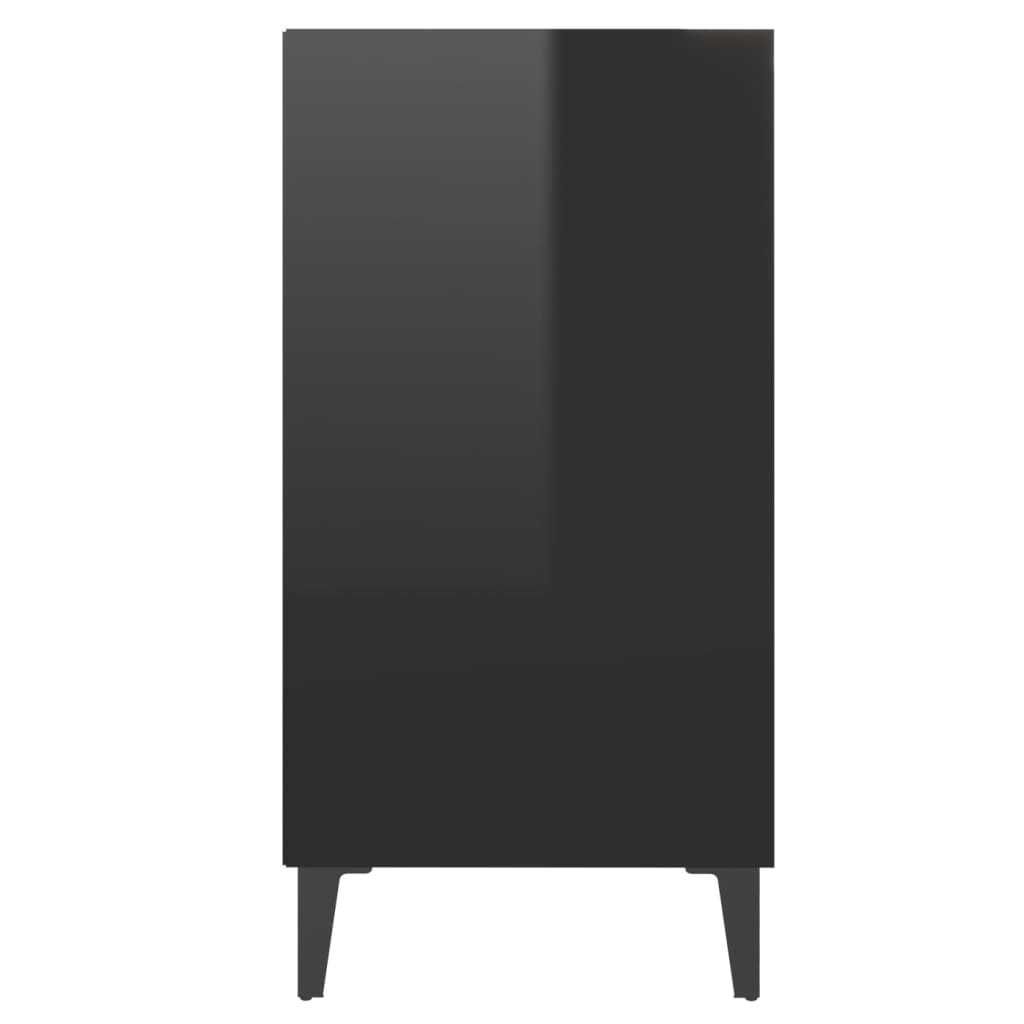 Dressoir 57x35x70 cm bewerkt hout hoogglans zwart is nu te koop bij PeponiXL, paradijselijk wonen!