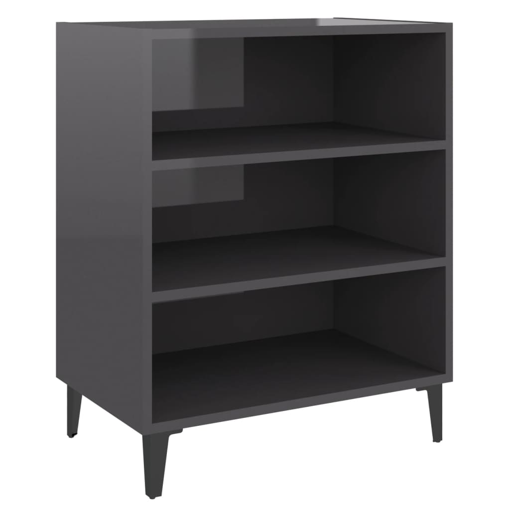 Dressoir 57x35x70 cm bewerkt hout hoogglans grijs is nu te koop bij PeponiXL, paradijselijk wonen!