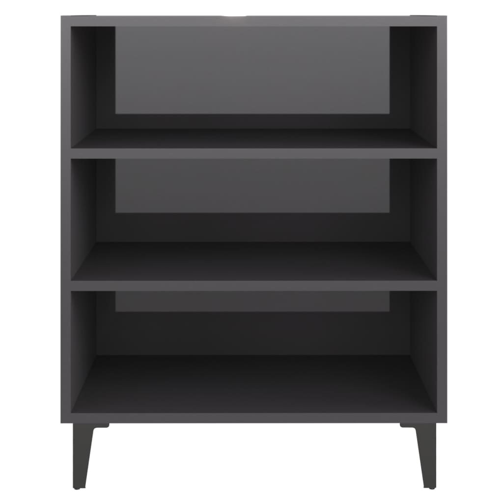 Dressoir 57x35x70 cm bewerkt hout hoogglans grijs is nu te koop bij PeponiXL, paradijselijk wonen!