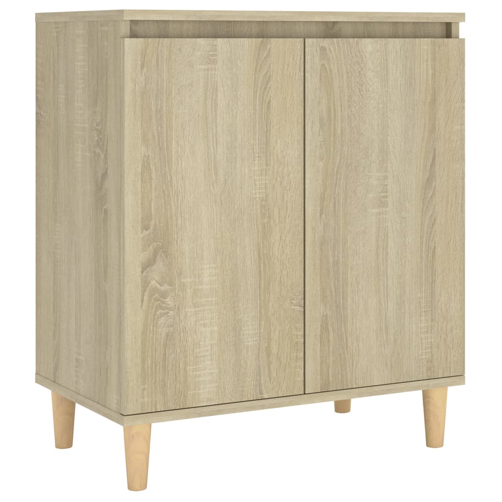 Dressoir met houten poten 60x35x70 cm bewerkt hout sonoma eiken is nu te koop bij PeponiXL, paradijselijk wonen!