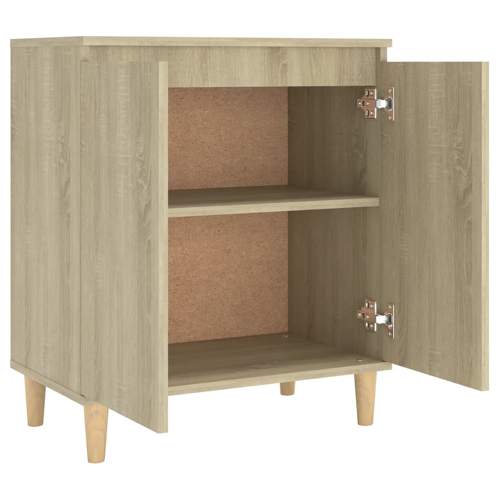 Dressoir met houten poten 60x35x70 cm bewerkt hout sonoma eiken is nu te koop bij PeponiXL, paradijselijk wonen!