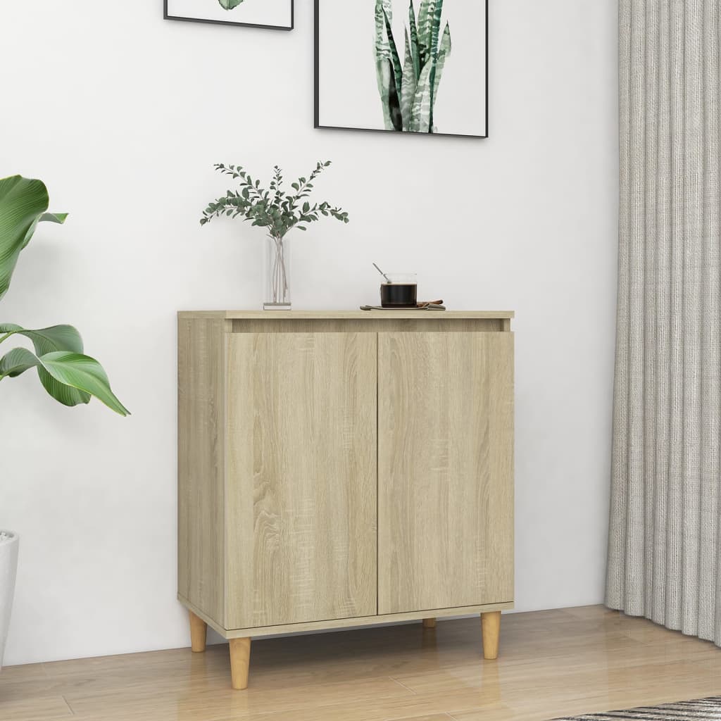 Dressoir met houten poten 60x35x70 cm bewerkt hout sonoma eiken is nu te koop bij PeponiXL, paradijselijk wonen!