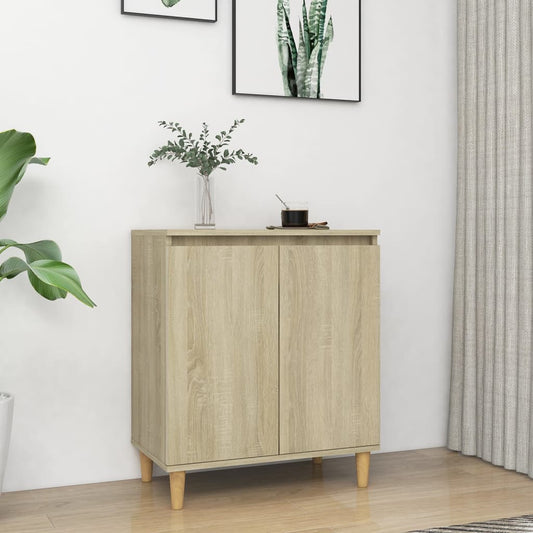 Dressoir met houten poten 60x35x70 cm bewerkt hout sonoma eiken is nu te koop bij PeponiXL, paradijselijk wonen!