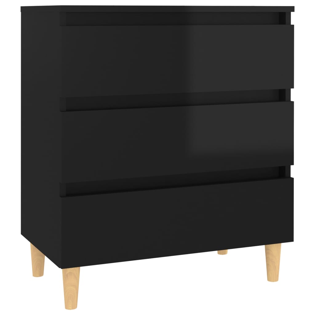Dressoir 60x35x69 cm bewerkt hout hoogglans zwart is nu te koop bij PeponiXL, paradijselijk wonen!