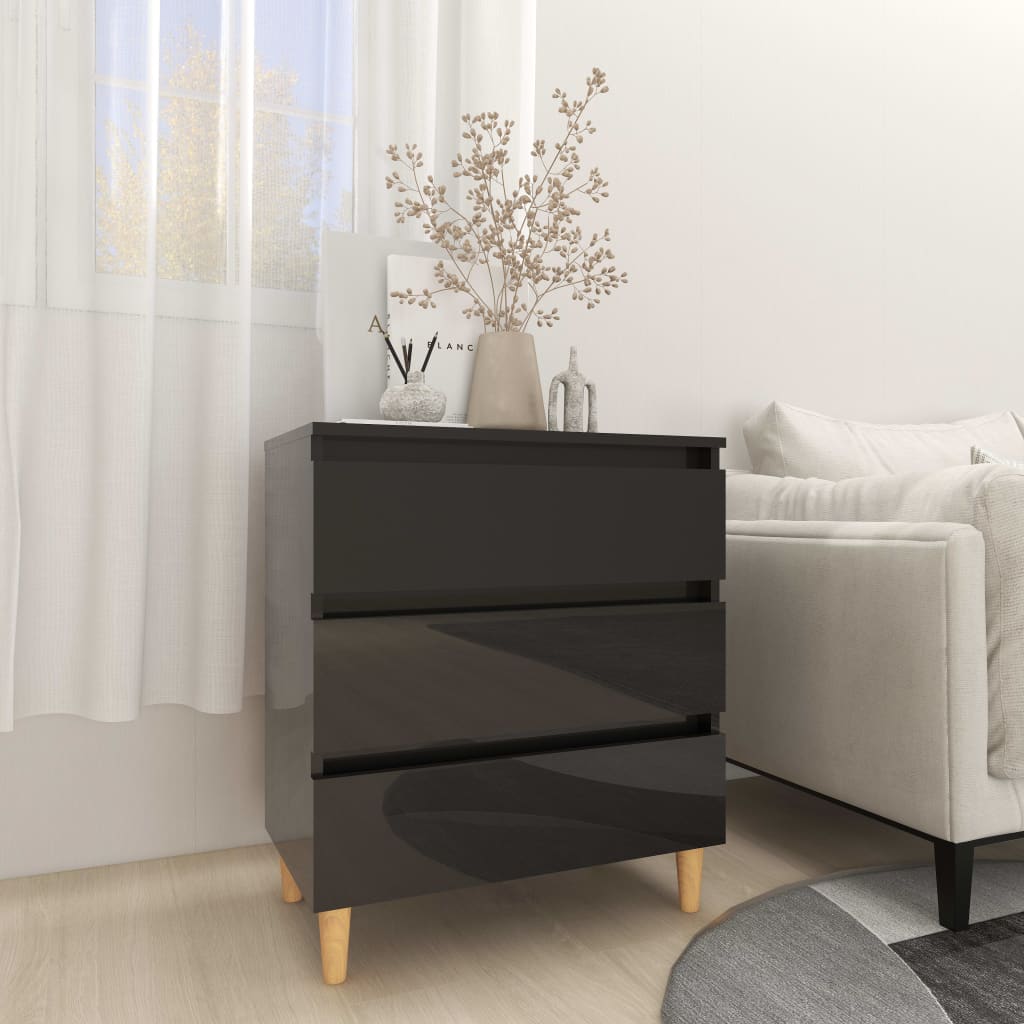 Dressoir 60x35x69 cm bewerkt hout hoogglans zwart is nu te koop bij PeponiXL, paradijselijk wonen!