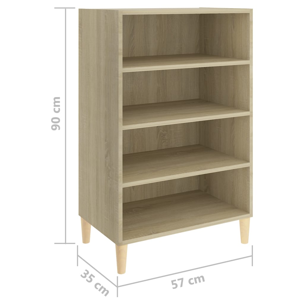 Dressoir 57x35x90 cm bewerkt hout sonoma eikenkleurig is nu te koop bij PeponiXL, paradijselijk wonen!