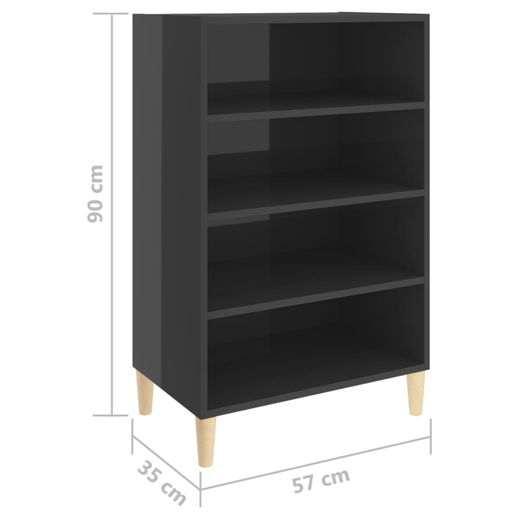 Dressoir 57x35x90 cm bewerkt hout hoogglans grijs is nu te koop bij PeponiXL, paradijselijk wonen!