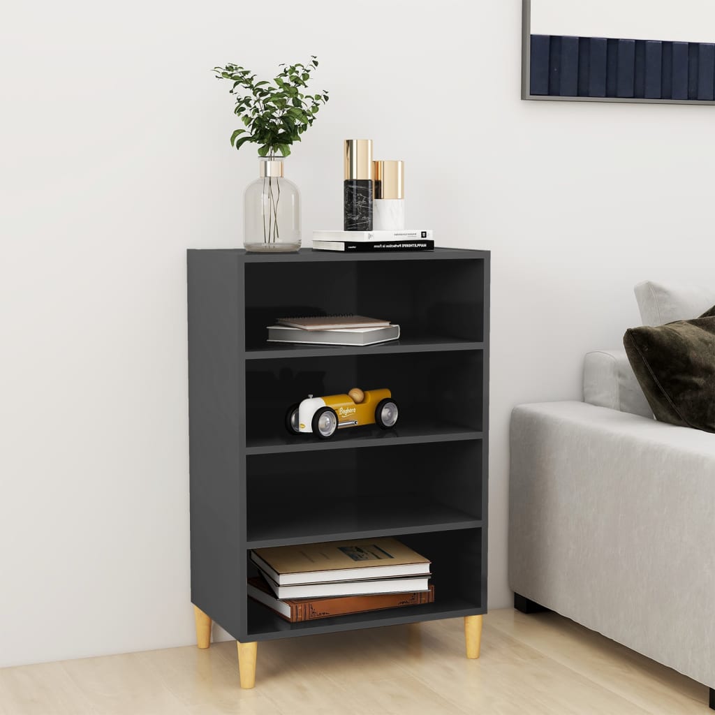 Dressoir 57x35x90 cm bewerkt hout hoogglans grijs is nu te koop bij PeponiXL, paradijselijk wonen!