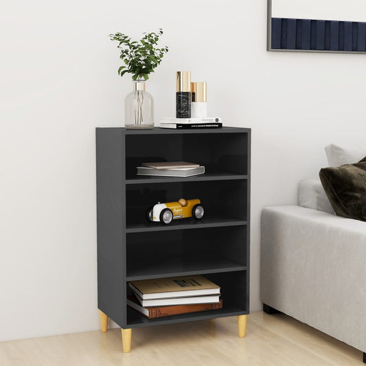 Dressoir 57x35x90 cm bewerkt hout hoogglans grijs is nu te koop bij PeponiXL, paradijselijk wonen!