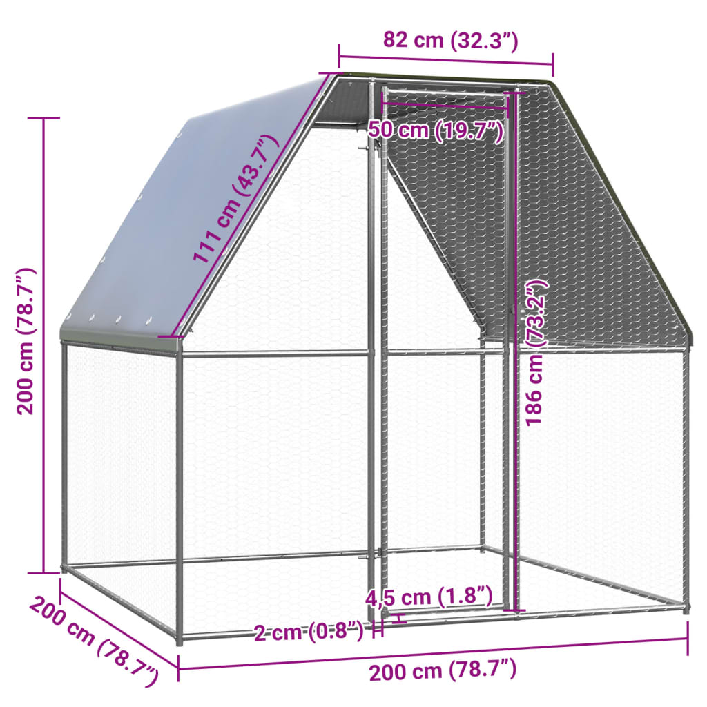 Buitenhok voor kippen 2x2x2 m gegalvaniseerd staal is nu te koop bij PeponiXL, paradijselijk wonen!