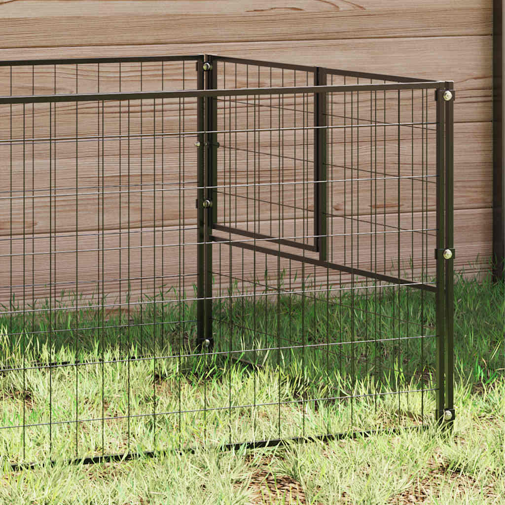 Hondenkennel 100x100x70 cm staal zwart is nu te koop bij PeponiXL, paradijselijk wonen!