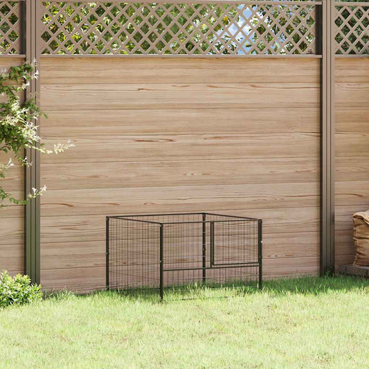 Hondenkennel 100x100x70 cm staal zwart is nu te koop bij PeponiXL, paradijselijk wonen!