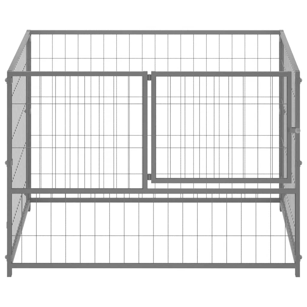 Hondenkennel 100x100x70 cm staal zilverkleurig is nu te koop bij PeponiXL, paradijselijk wonen!