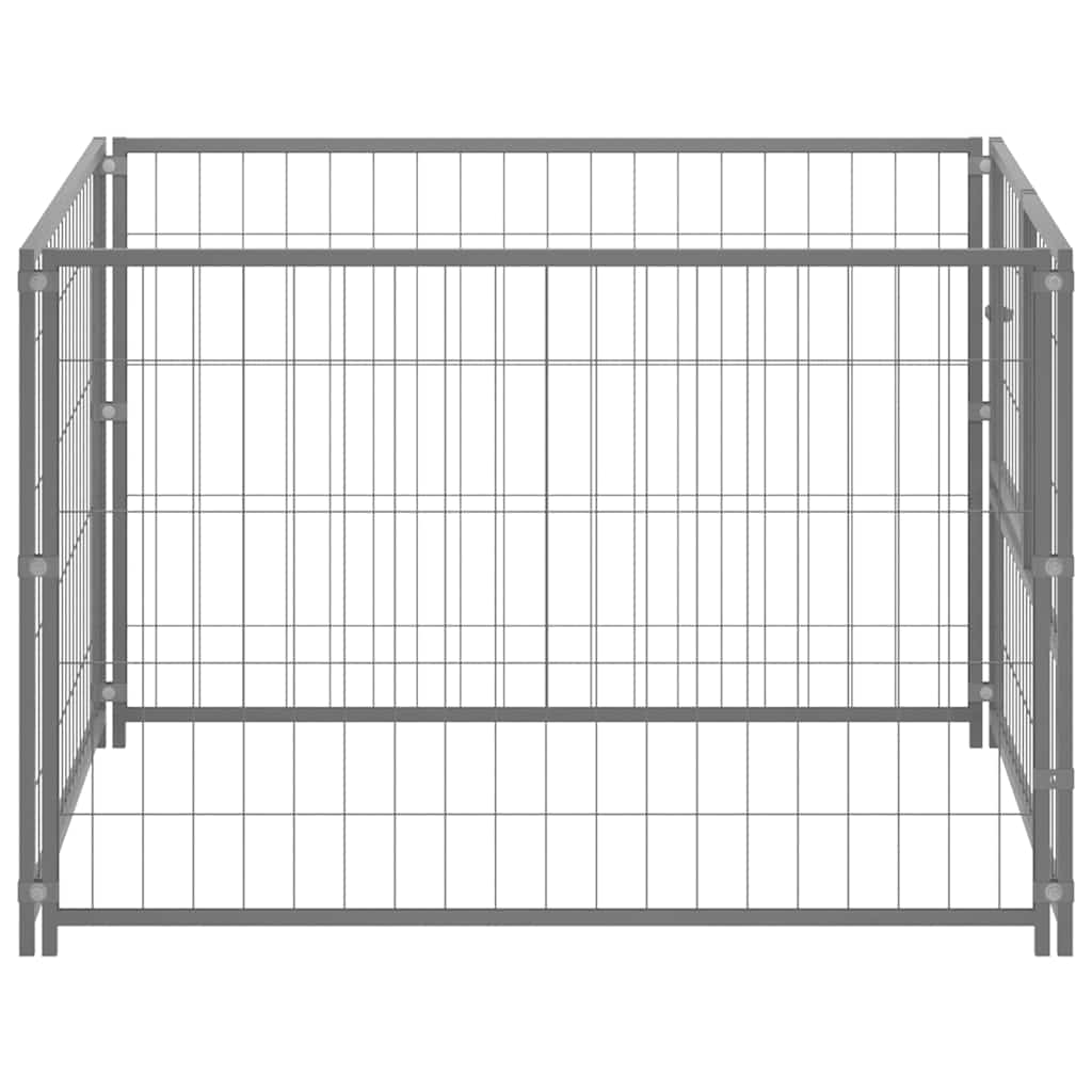 Hondenkennel 100x100x70 cm staal zilverkleurig is nu te koop bij PeponiXL, paradijselijk wonen!
