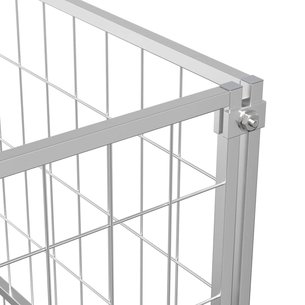 Hondenkennel 100x100x70 cm staal zilverkleurig is nu te koop bij PeponiXL, paradijselijk wonen!