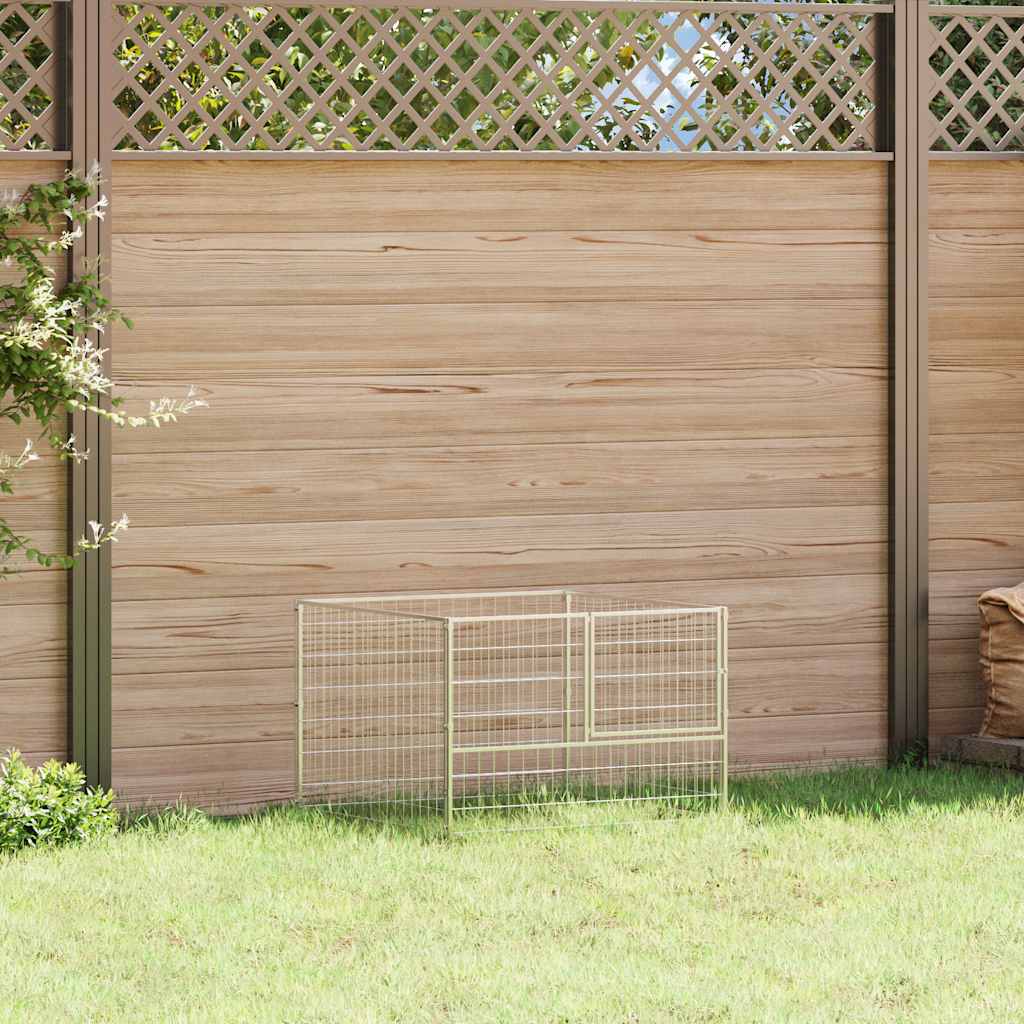 Hondenkennel 100x100x70 cm staal zilverkleurig is nu te koop bij PeponiXL, paradijselijk wonen!