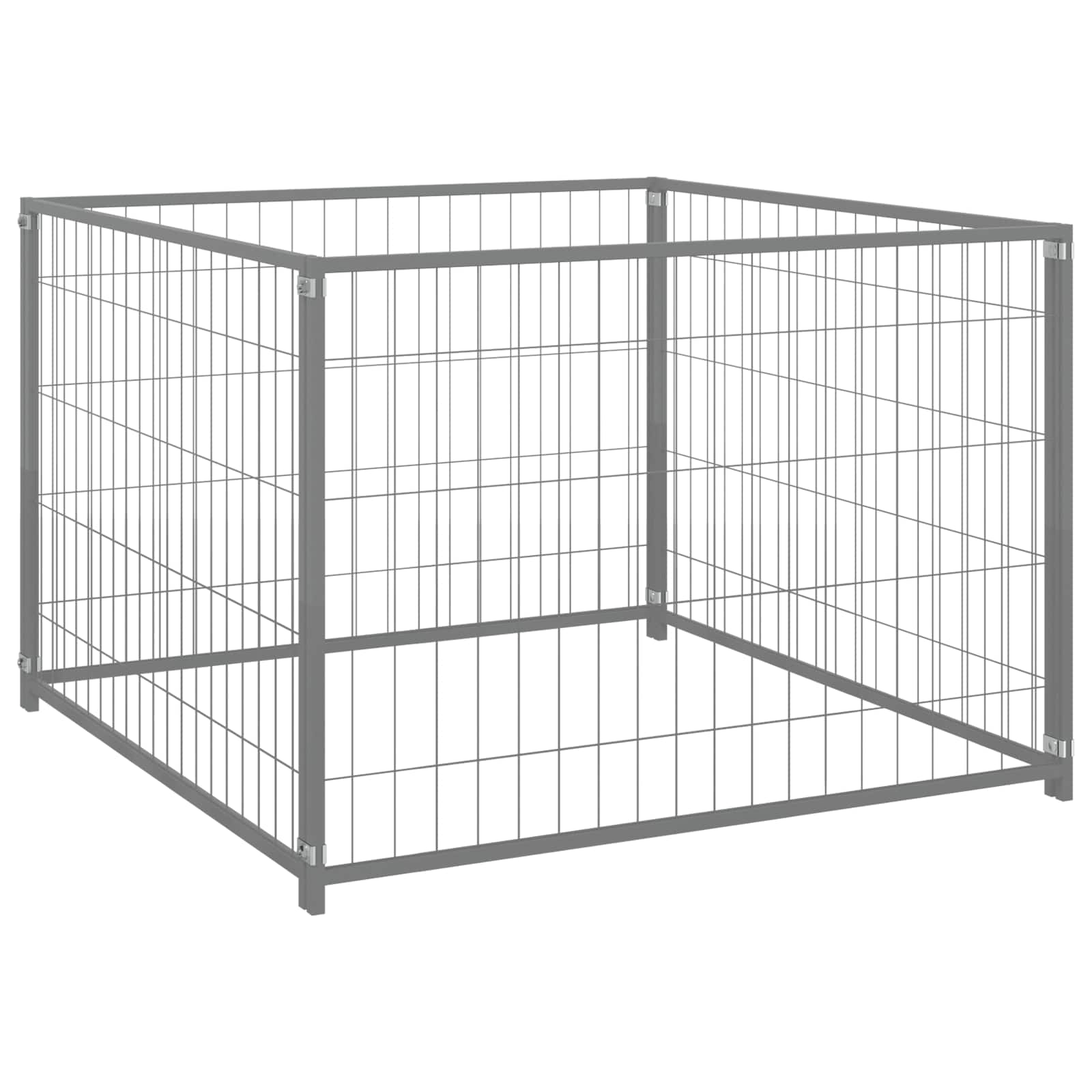 Hondenkennel 300x100x70 cm staal zilverkleurig is nu te koop bij PeponiXL, paradijselijk wonen!